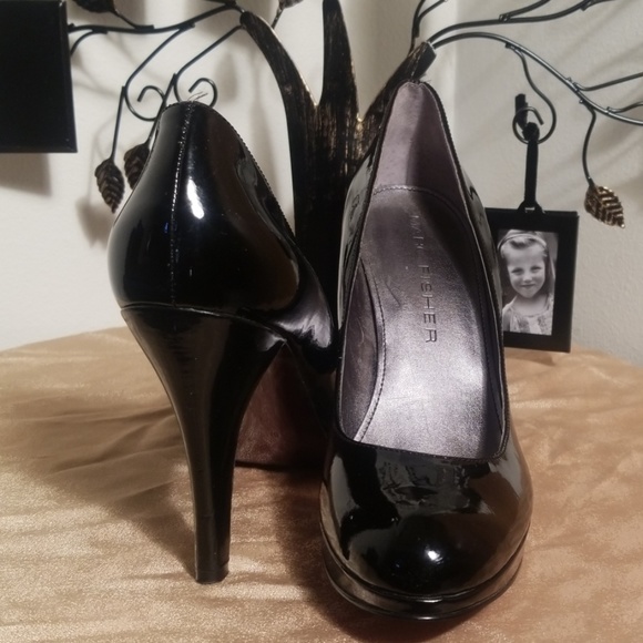 Mark Fisher Black Patient Leather Heels - Picture 2 of 4